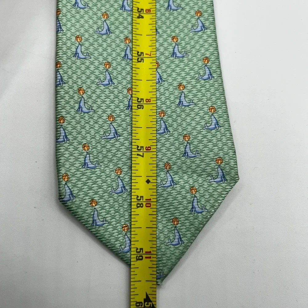 Vintage Tommy Hilfiger Men Seal Pattern‎ 100% Silk Neck Tie USA W:3.625